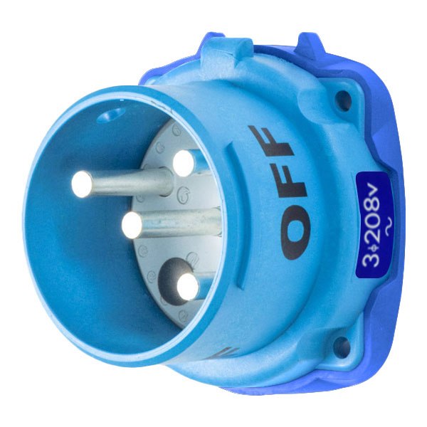33-68163 - DS60 INLET POLY BLUE SIZE 4 TYPE 3R 3P+G 60A 208 VAC 60 Hz NO AUX